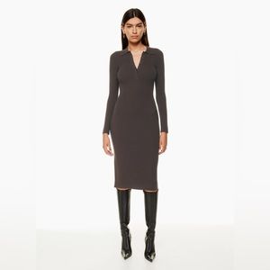 Aritzia Babaton Wolfgang Ribbed Collared Bodycon Dress